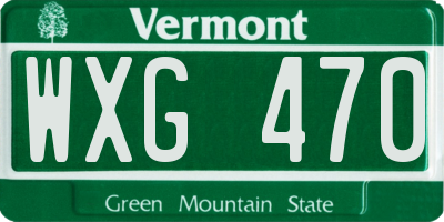 VT license plate WXG470