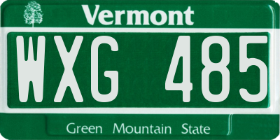 VT license plate WXG485