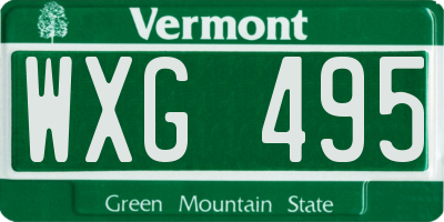 VT license plate WXG495