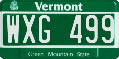 VT license plate WXG499