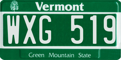 VT license plate WXG519