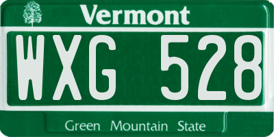 VT license plate WXG528