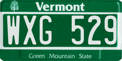 VT license plate WXG529