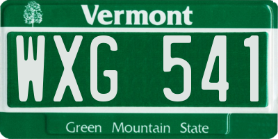 VT license plate WXG541