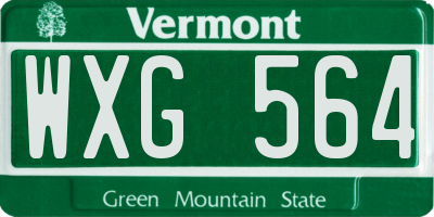 VT license plate WXG564
