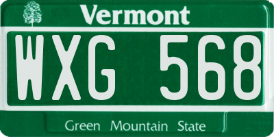 VT license plate WXG568