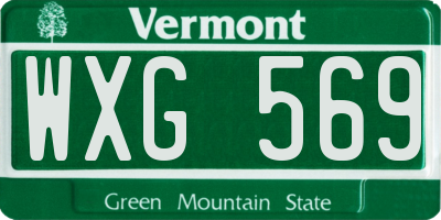 VT license plate WXG569