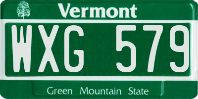 VT license plate WXG579