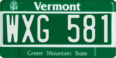 VT license plate WXG581