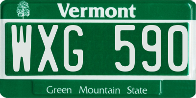 VT license plate WXG590