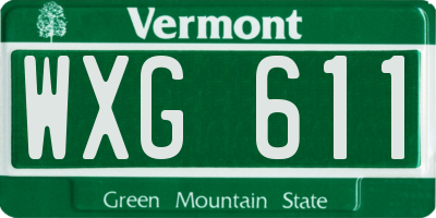VT license plate WXG611