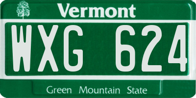 VT license plate WXG624