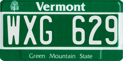 VT license plate WXG629