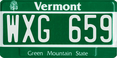 VT license plate WXG659