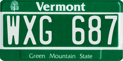 VT license plate WXG687