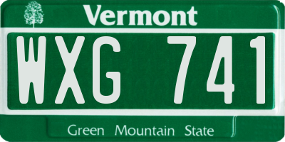 VT license plate WXG741