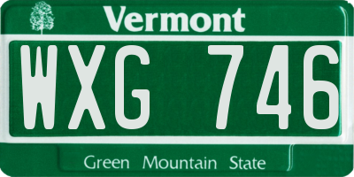 VT license plate WXG746