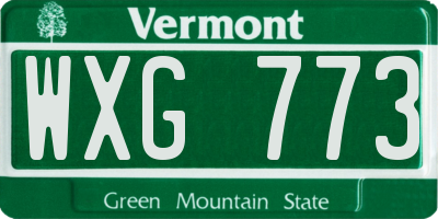 VT license plate WXG773