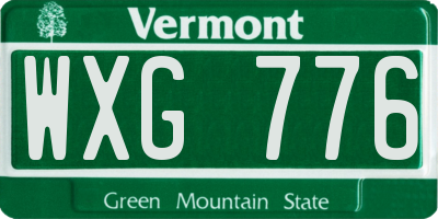VT license plate WXG776