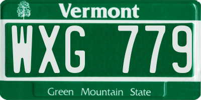 VT license plate WXG779
