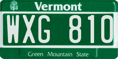 VT license plate WXG810