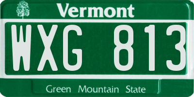 VT license plate WXG813