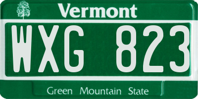 VT license plate WXG823