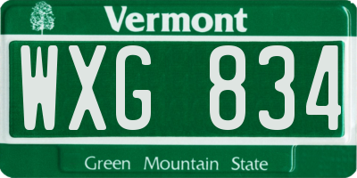 VT license plate WXG834