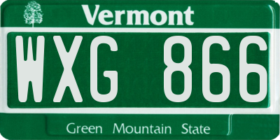 VT license plate WXG866