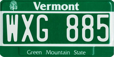 VT license plate WXG885