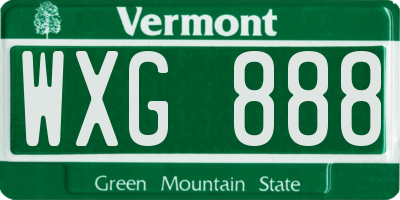 VT license plate WXG888