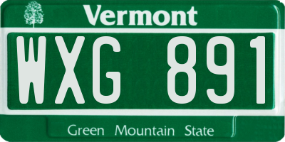 VT license plate WXG891