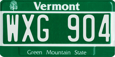VT license plate WXG904
