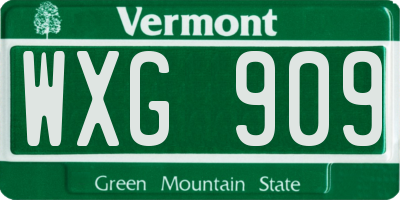 VT license plate WXG909