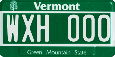 VT license plate WXH000