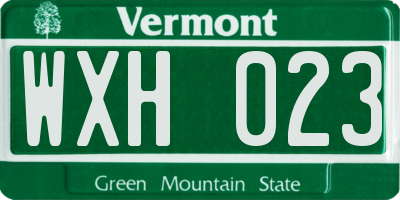 VT license plate WXH023