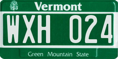 VT license plate WXH024