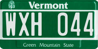 VT license plate WXH044