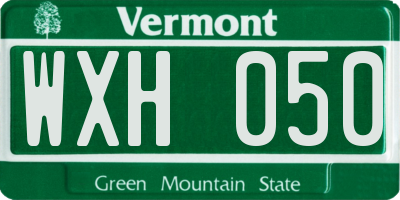 VT license plate WXH050