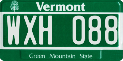 VT license plate WXH088