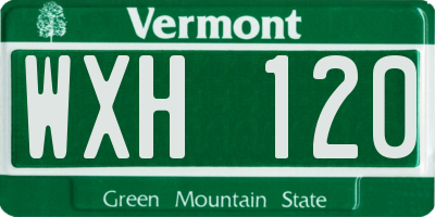 VT license plate WXH120