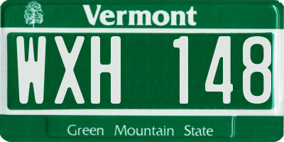 VT license plate WXH148