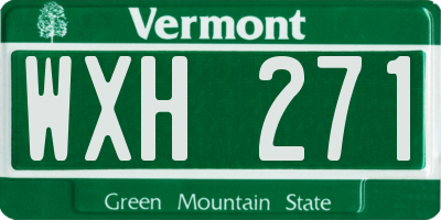 VT license plate WXH271