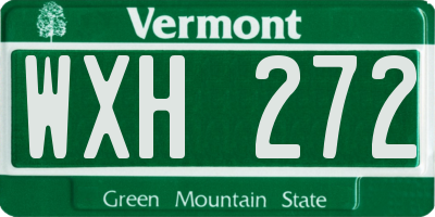 VT license plate WXH272