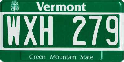 VT license plate WXH279
