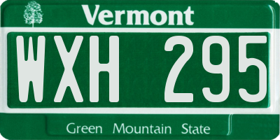VT license plate WXH295