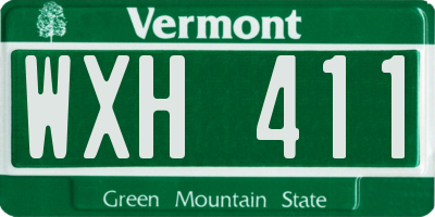 VT license plate WXH411