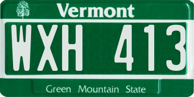 VT license plate WXH413