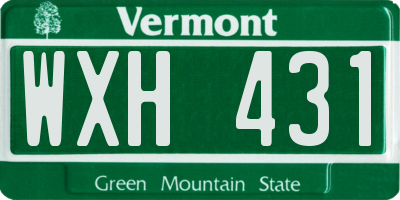 VT license plate WXH431