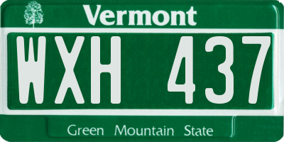 VT license plate WXH437